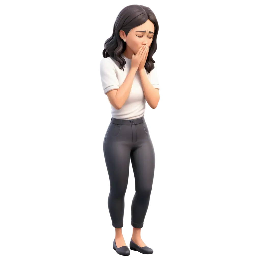 cartoon figure of a crying woman.