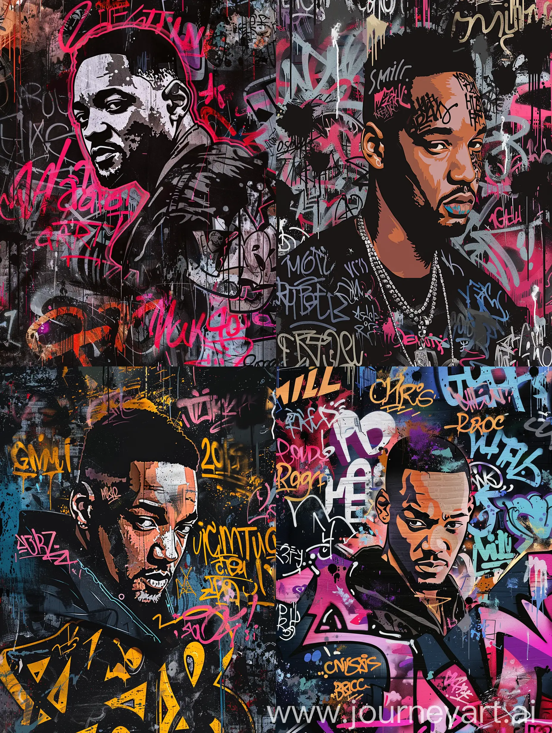 Celebrity-Clash-Will-Smith-Slapping-Chris-Rock-in-Graffiti-Style-Illustration