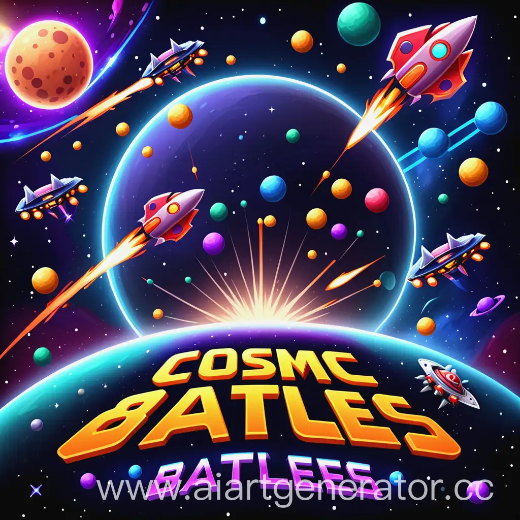 Cosmic-Battles-Arcade-Game-Icon-with-Spaceships-in-Space