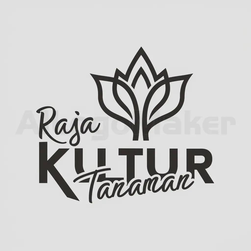 a logo design,with the text "RAJA KULTUR TANAMAN", main symbol:PLANT,Moderate,be used in Others industry,clear background
