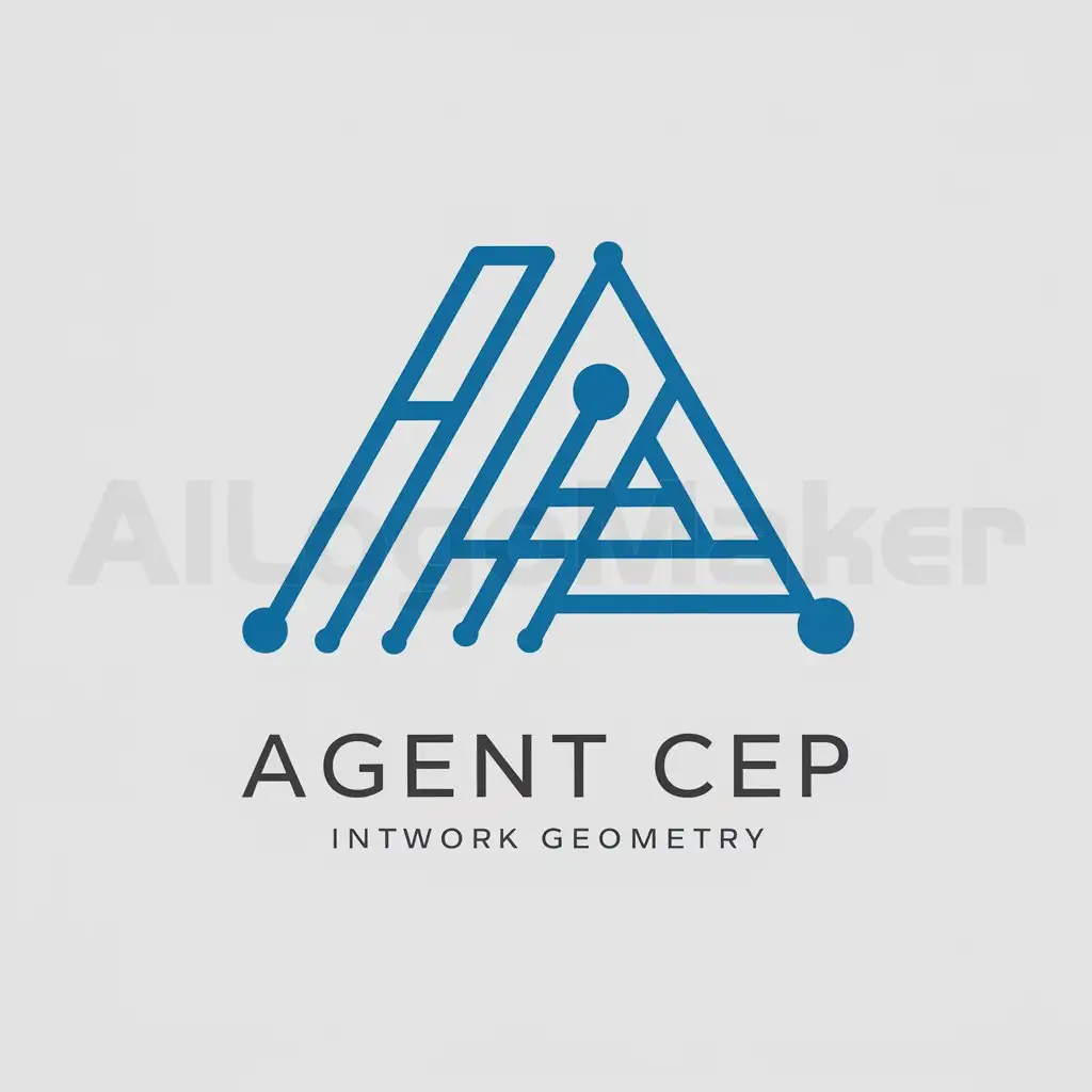 a logo design,with the text "Agent CEP", main symbol:network geometry streamline blue,Moderate,be used in Internet industry,clear background