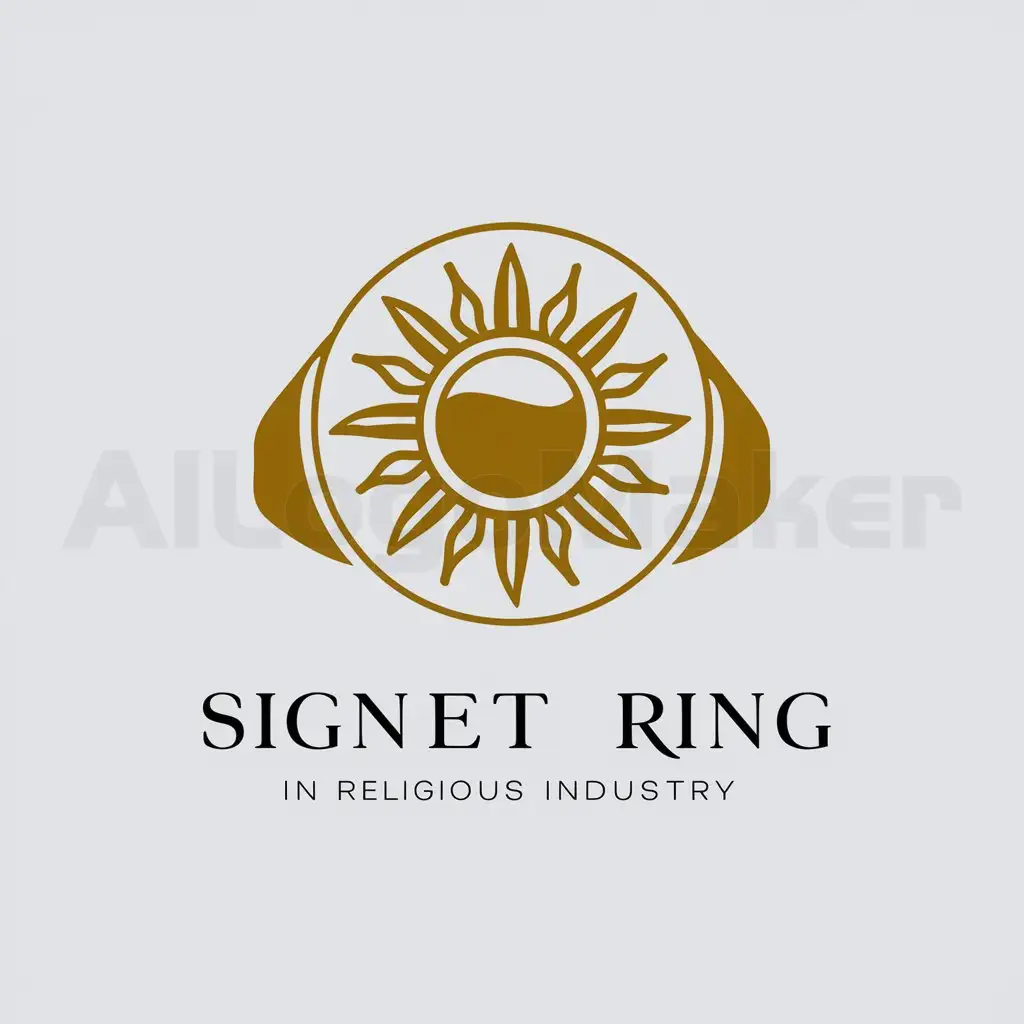 a logo design,with the text "Sun motif for a signet ring", main symbol:A Sun,Moderate,be used in Religious industry,clear background
