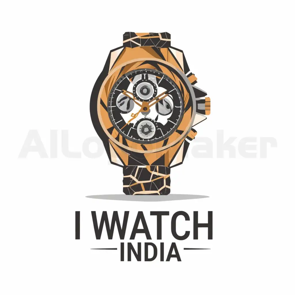LOGO-Design-for-I-Watch-India-Stylish-Watch-Symbol-on-Clean-Background