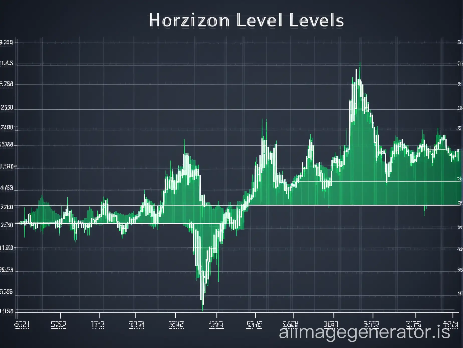 stock market graph of an exaggerated up trend of an imaginary crypto currency called #HorizontalLevels