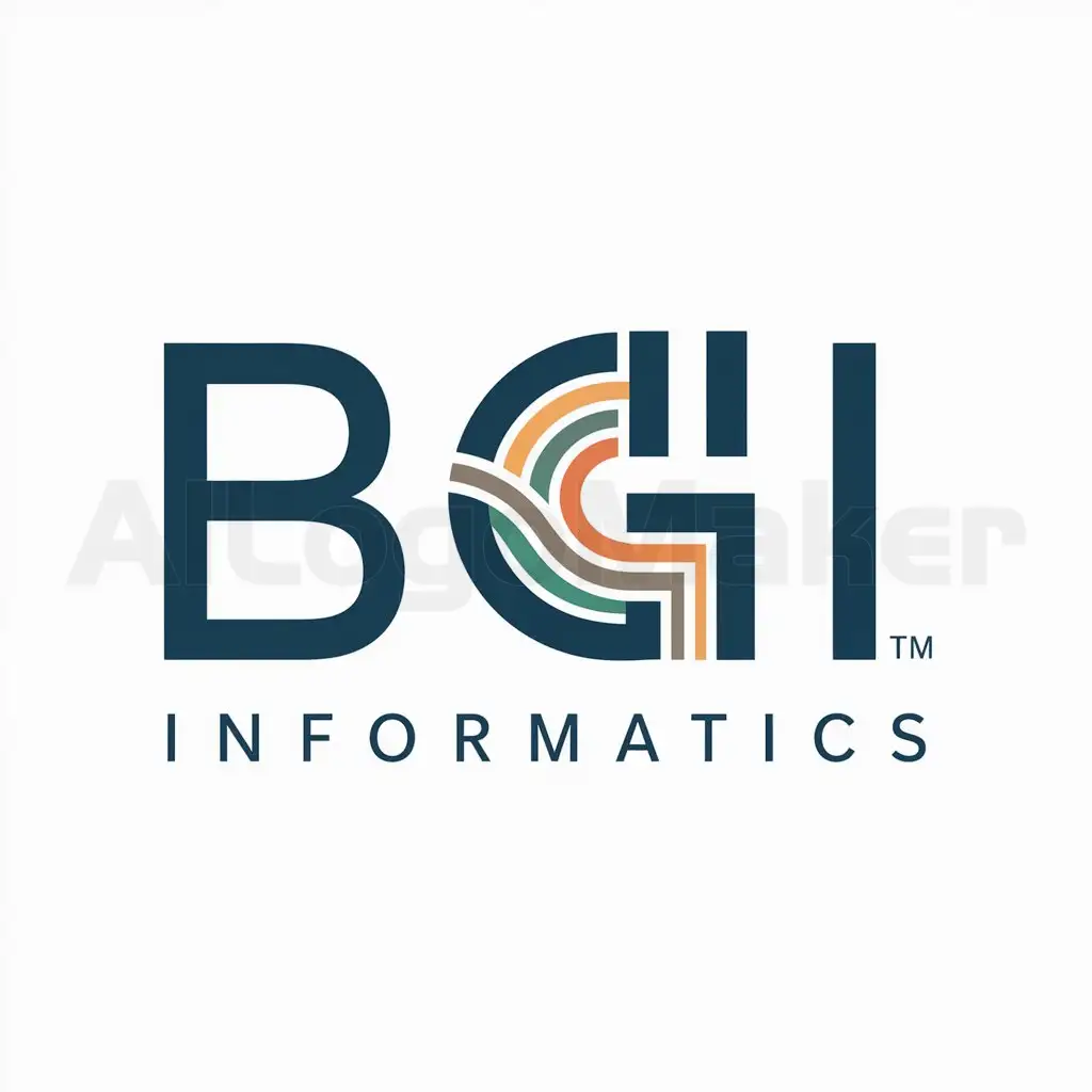a logo design,with the text "BGI", main symbol:IT,complex,be used in informatics industry,clear background