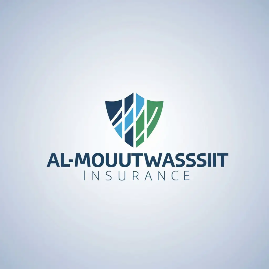 a logo design,with the text "Al-Moutawassit Insurance", main symbol:a shield,Moderate,clear background