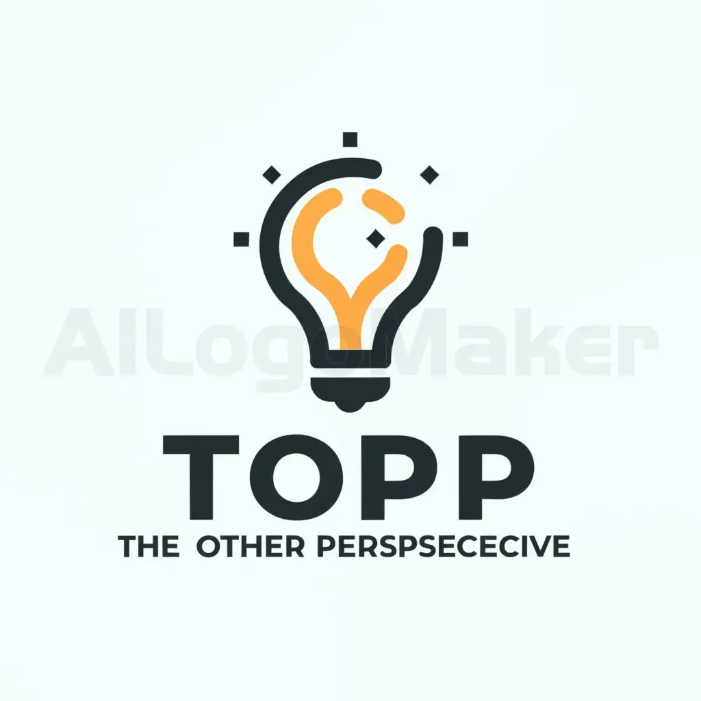 a logo design,with the text "TOP-The Other Perspective", main symbol:Bulb,Moderate,be used in Internet industry,clear background