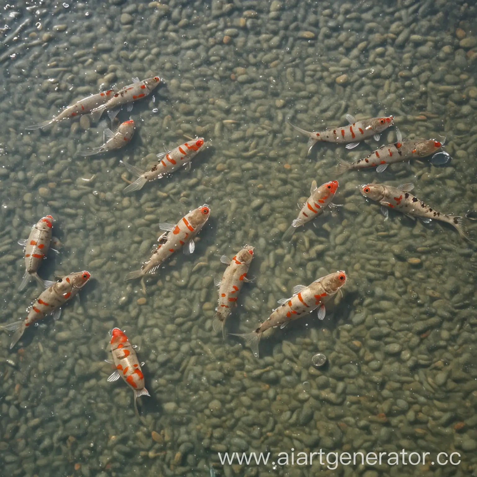 много карасей в воде