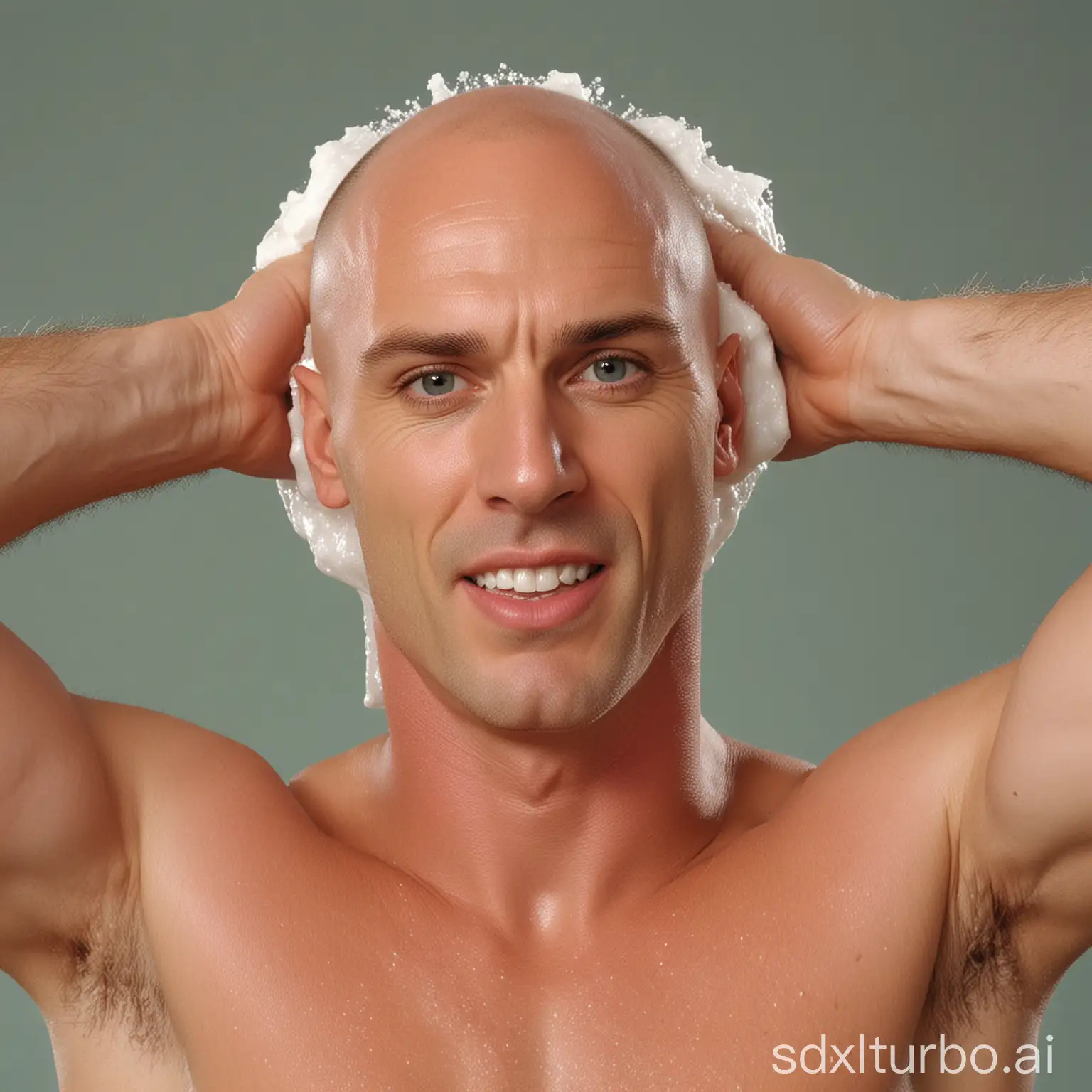 real kodak photo of a 90's ((CRT TV screen)) o palmolive my gentle gel ((bald)) ((((Johnny_Sins)))) shampooing his armpits and nostrils, ((funny)), dynamic, epic, ((chromatic abberations)), ((CRT noise)), ((emphasis on shampoo and shampoo foam)), ((shampoo commercial)), ((detailed skin pores and goose-bumps))