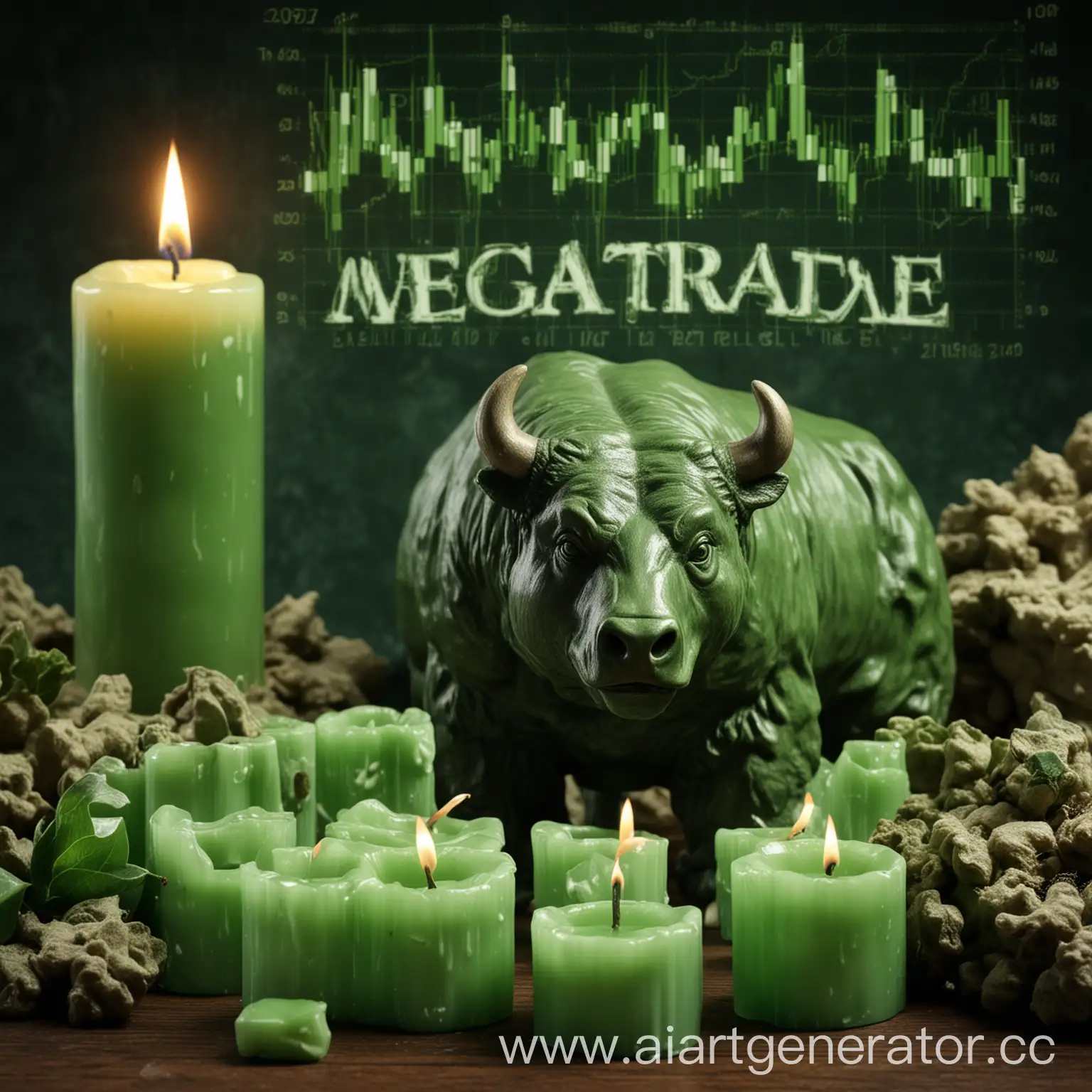 MegaTrade-Bull-and-Bear-Trading-Scene-in-Green-Shades