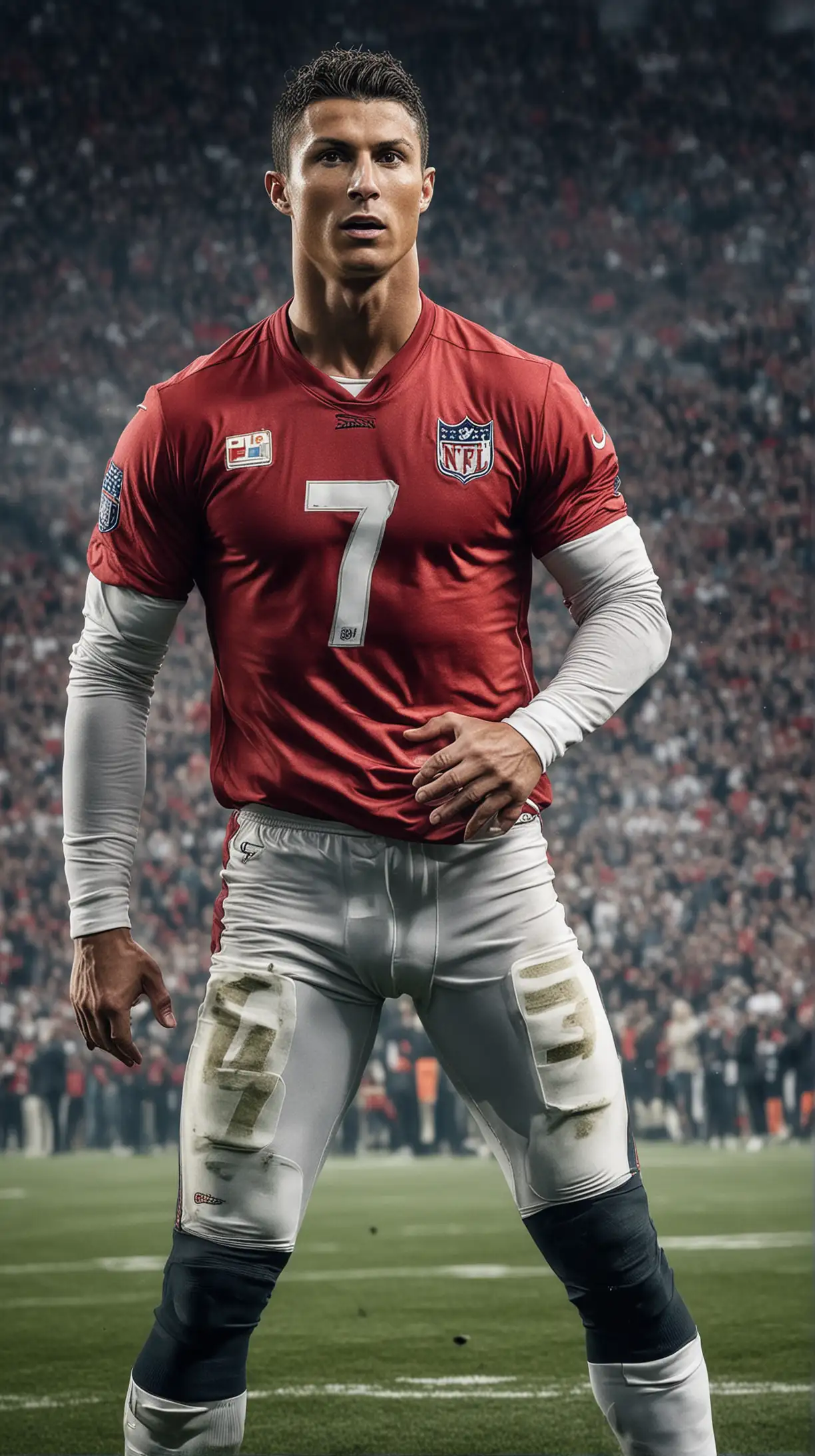 Cristiano Ronaldo as NFL Player HighQuality 4K Portrait