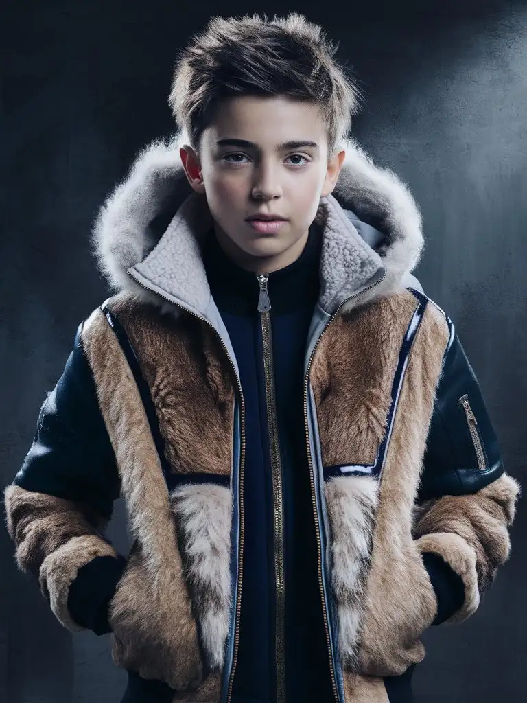 Stylish-16YearOld-Boy-with-FurInlay-Sherpa-Hood-Jacket