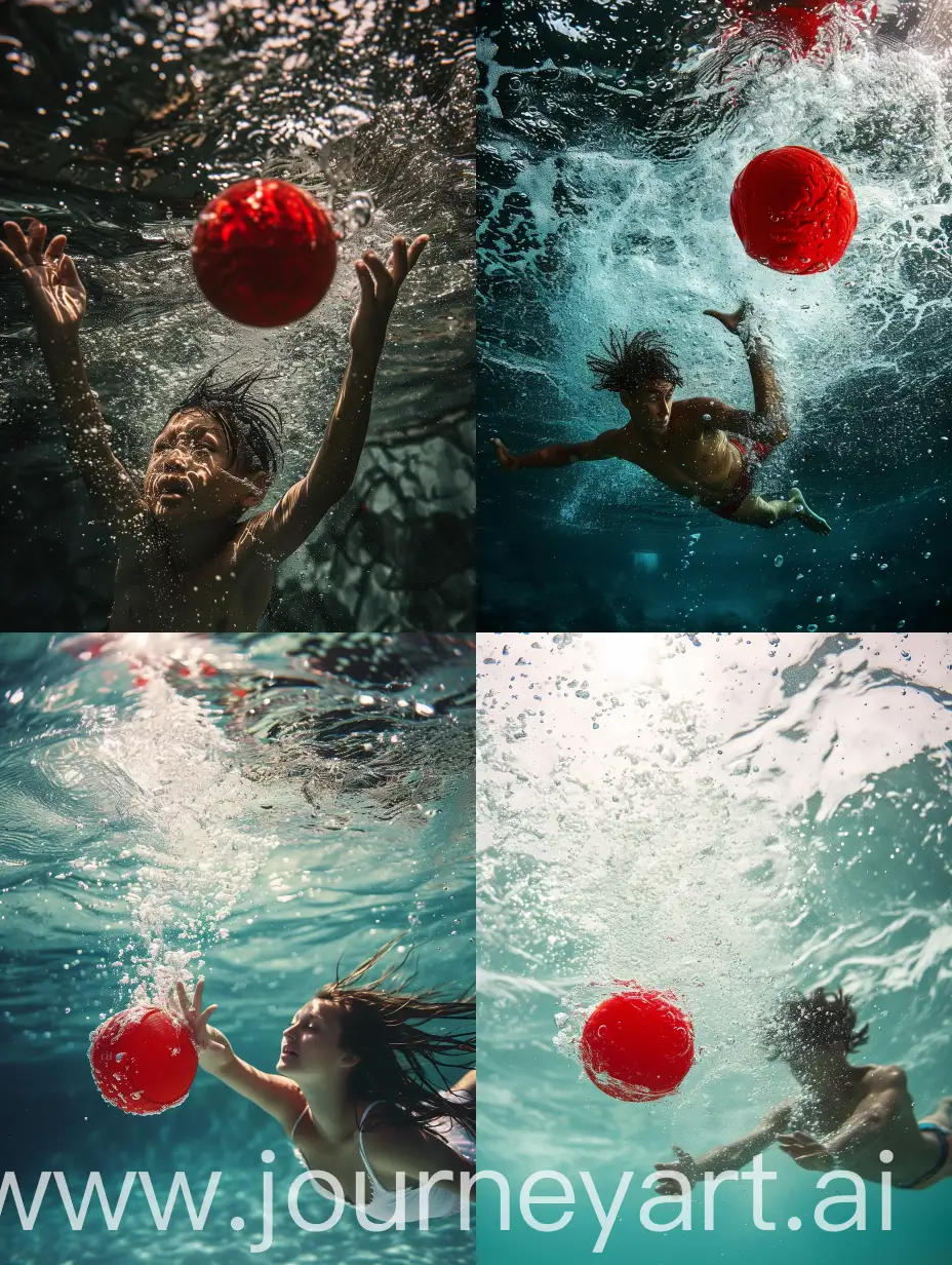 Underwater-Dog-Playing-with-Red-Ball