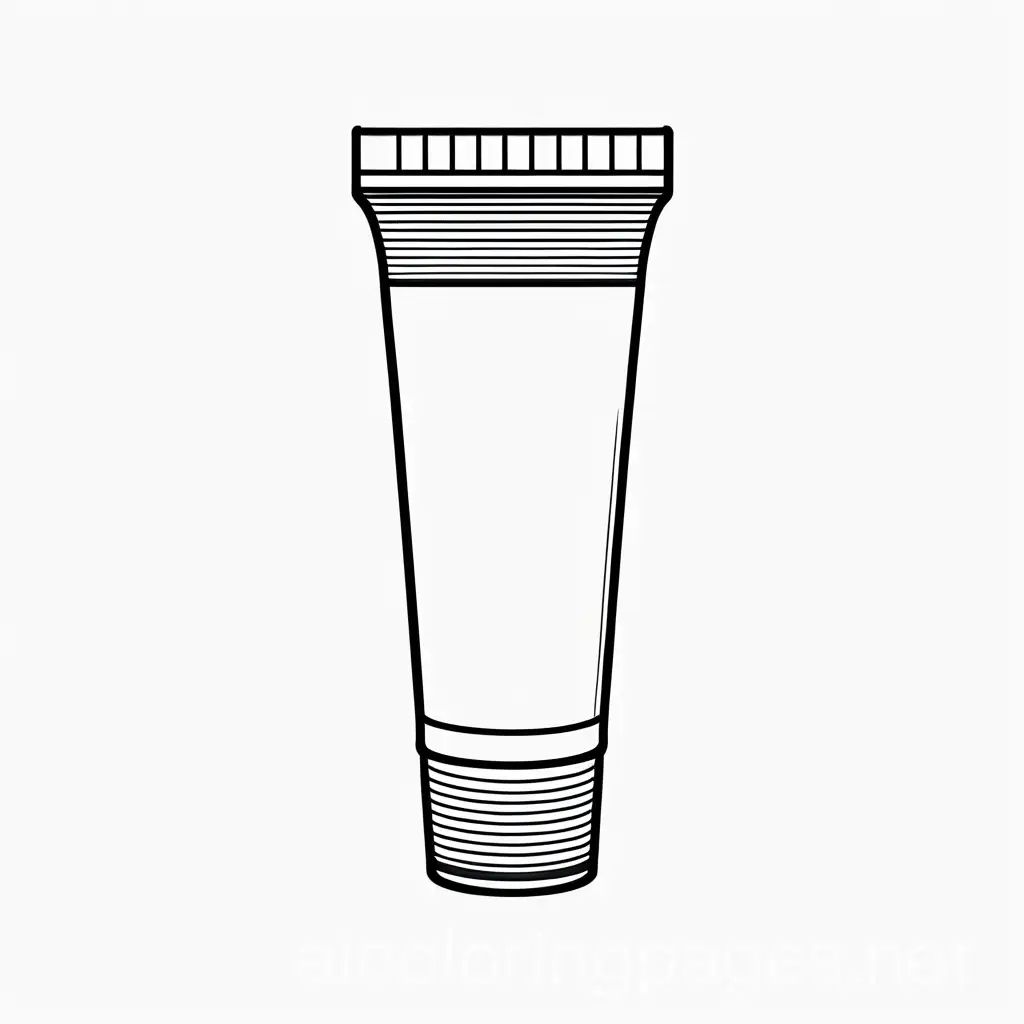 coloring pages for fids**Mascara Tube**: Draw a simple cylindrical tube with a rounded base and a screw cap on top. The cap should be slightly tapered towards the end. Ensure that the body of the tube  without any additional details to maintain simplicity., Coloring Page, black and white, line art, white background, Simplicity, Ample White Space. The background of the coloring page is plain white to make it easy for young children to color within the lines. The outlines of all the subjects are easy to distinguish, making it simple for kids to color without too much difficulty