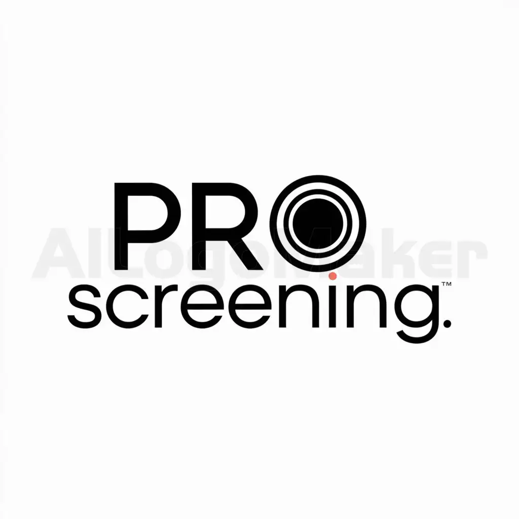 a logo design,with the text "Pro Screening", main symbol:Pro Screening,Minimalistic,clear background