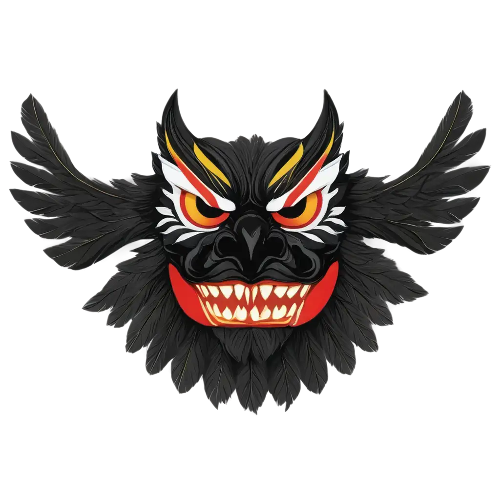tengu mask on black background