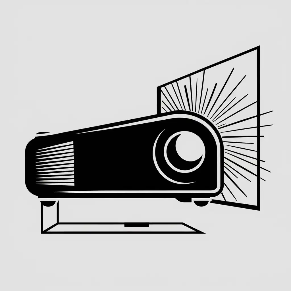 Silhouette of Projector in Vector Style