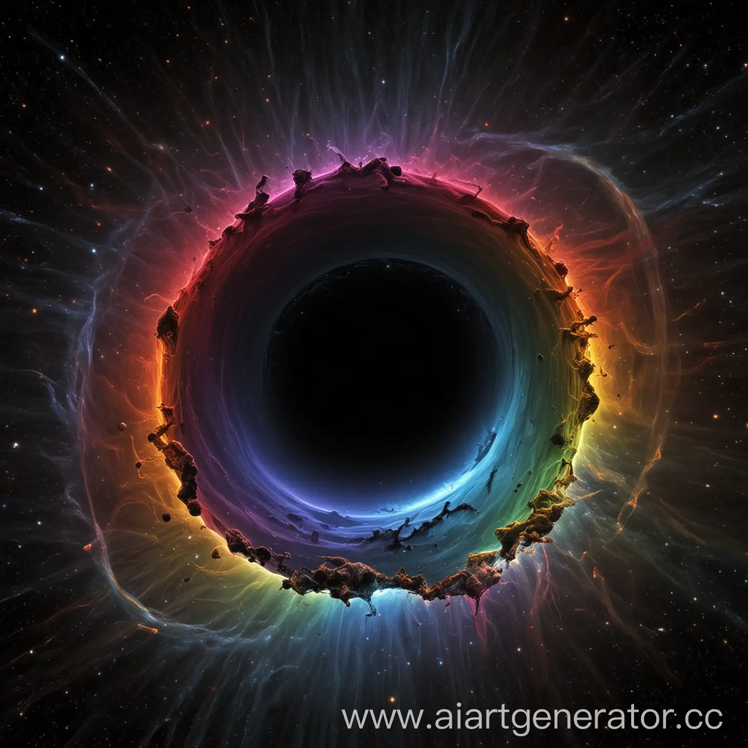 Space black hole absorption rainbow of thought 