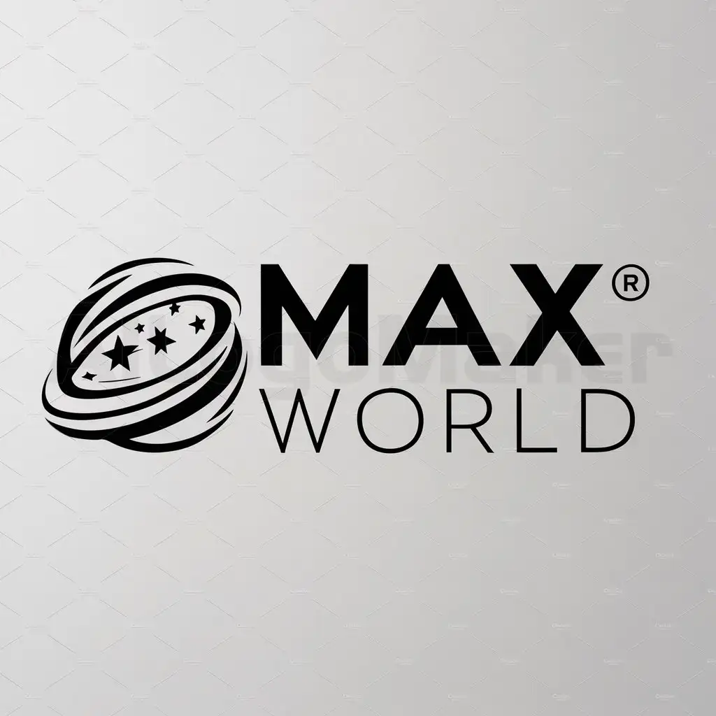 a logo design,with the text "Max World", main symbol:Cosmos,Moderate,clear background