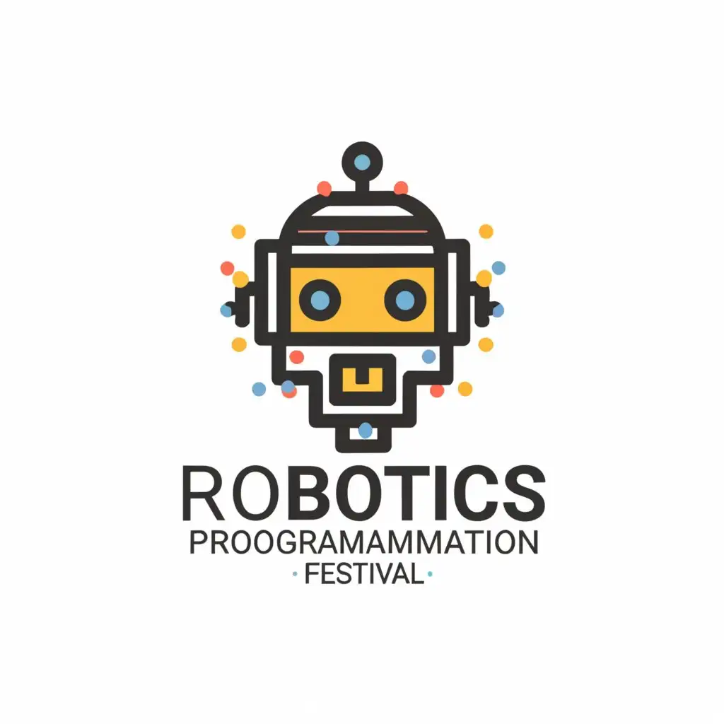 a logo design,with the text "Robotics & Programmation Festival", main symbol:Robotics programming,Moderate,be used in Technology industry,clear background