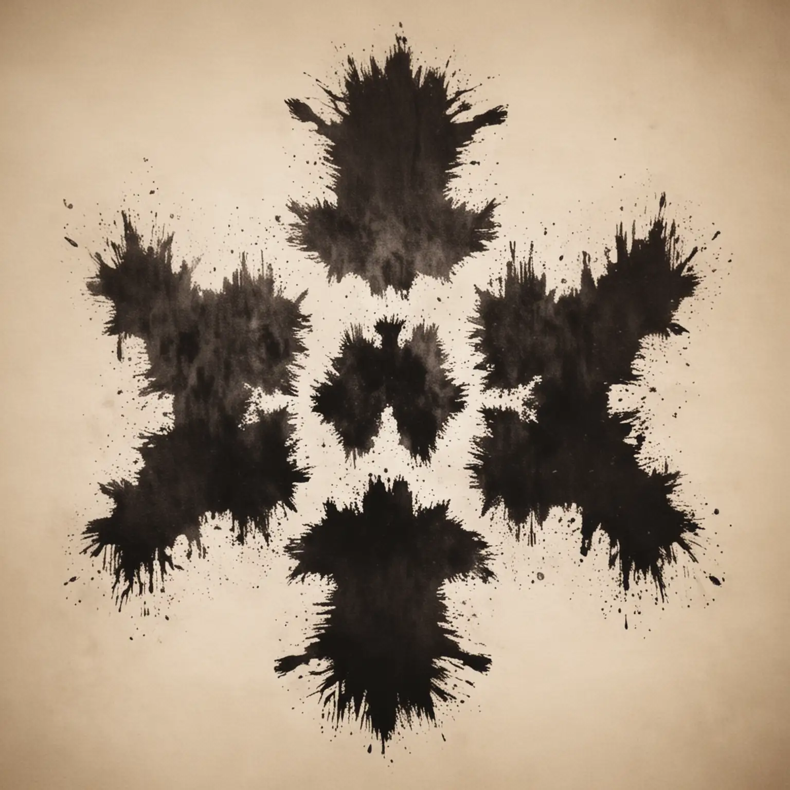 Abstract Ink Blot Artwork in Rorschach Style