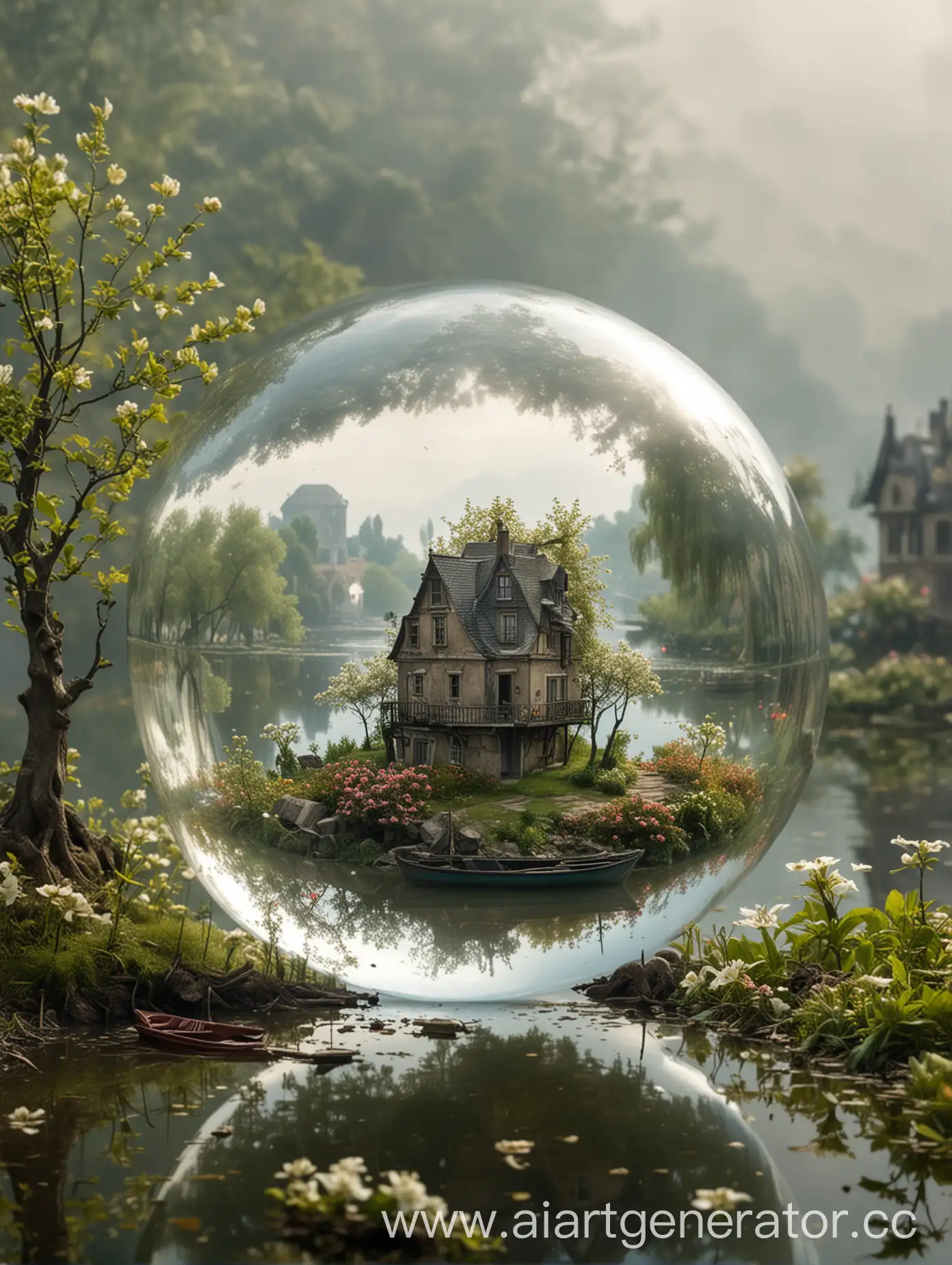 Enchanted-Glass-Sphere-Miniature-World-Amidst-Urban-Chaos
