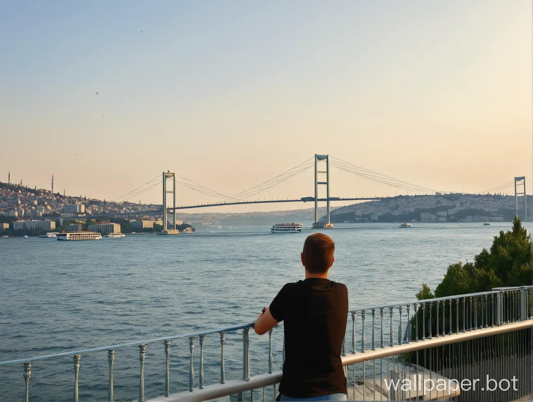Enjoying the view of Bosphorus Bridge in Istanbul