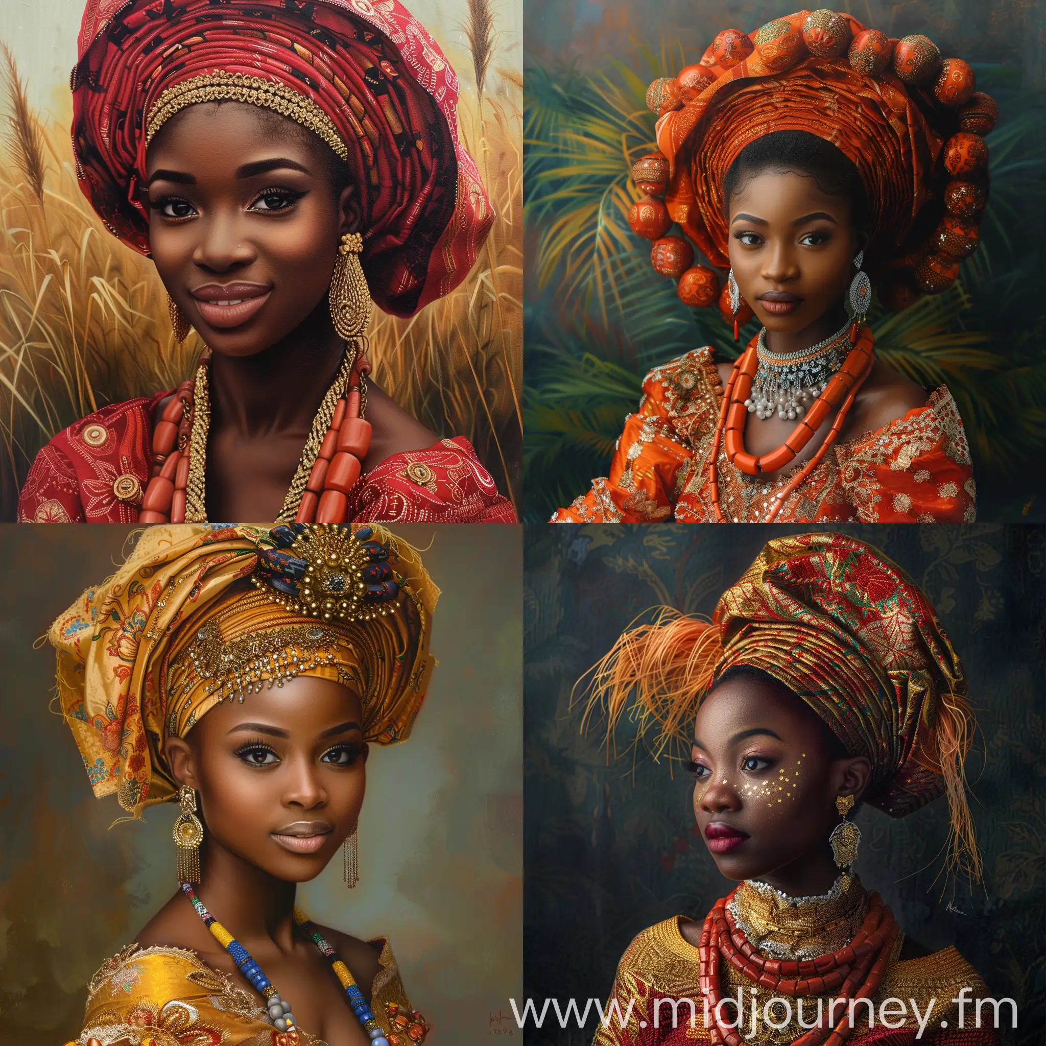 Graceful Igbo Woman in Traditional Attire HyperRealistic Portrait JourneyArt