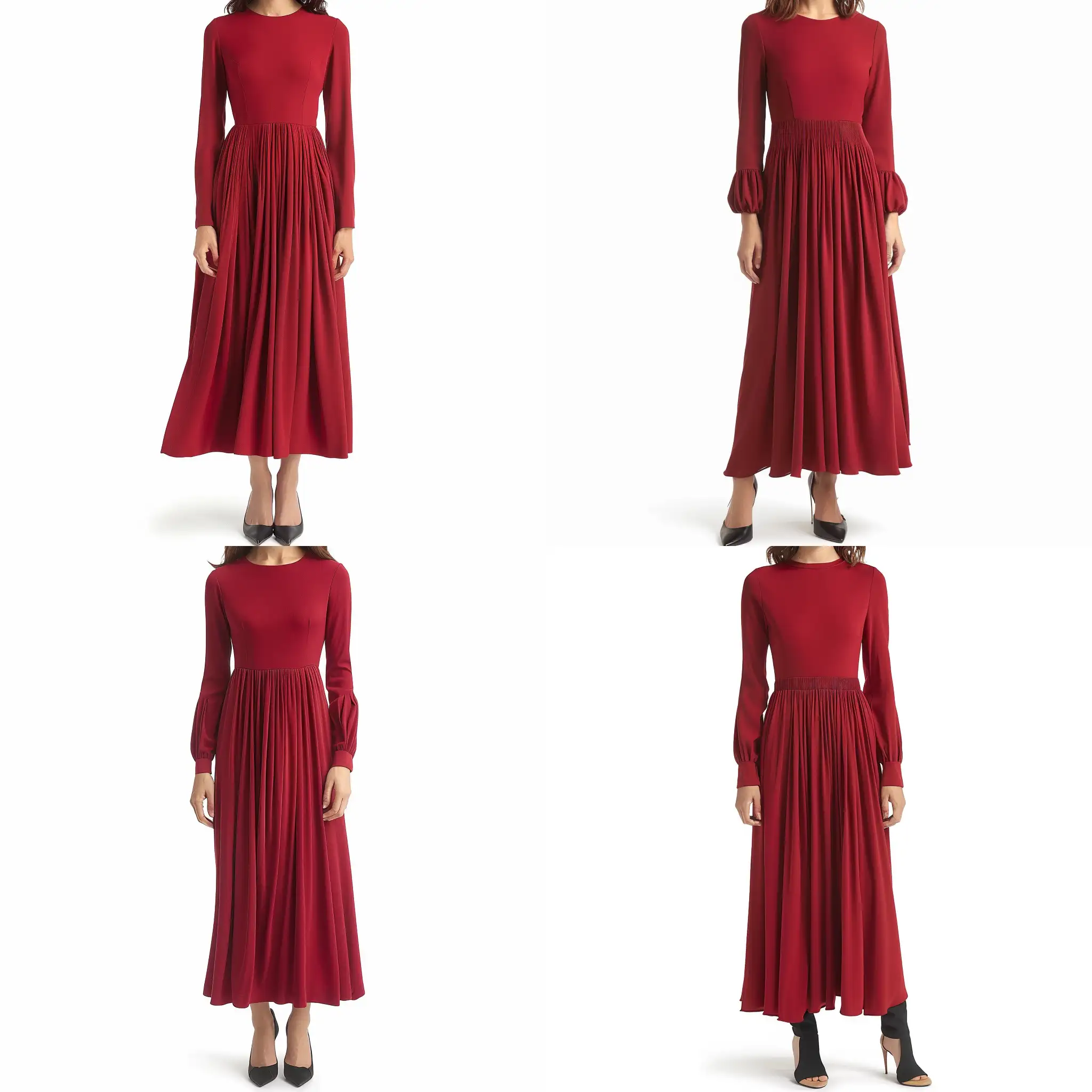 
Maxi length Dress
Long sleeves
Round neckline
Pintucked hem
Pullover styling
