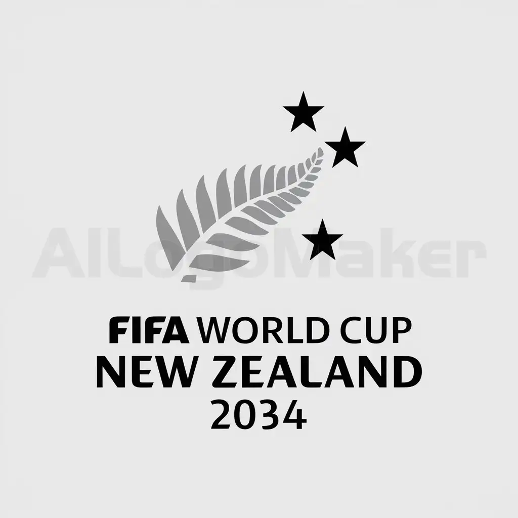 a logo design,with the text "Fifa world cup new zealand 2034", main symbol:New zealand flag,Minimalistic,clear background