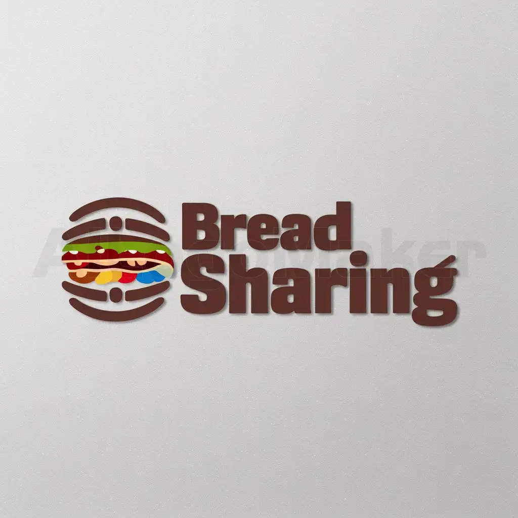 a logo design,with the text "Bread Sharing
", main symbol:korean sandwich,Moderate,be used in Others industry,clear background