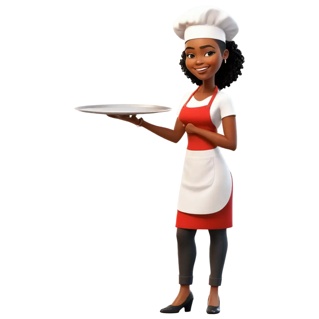 HighQuality-African-Female-Chef-Cartoon-PNG-Image-for-Versatile-Online-Usage