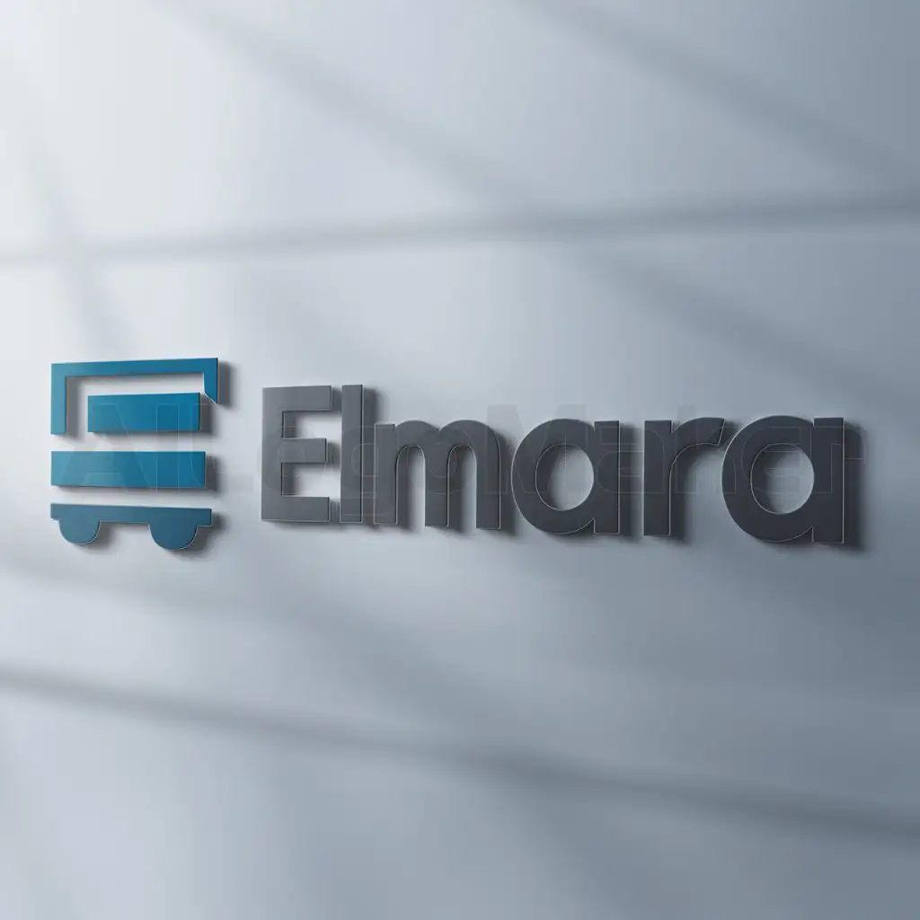a logo design,with the text "elmara", main symbol:logistics,Moderate,be used in logistics industry,clear background