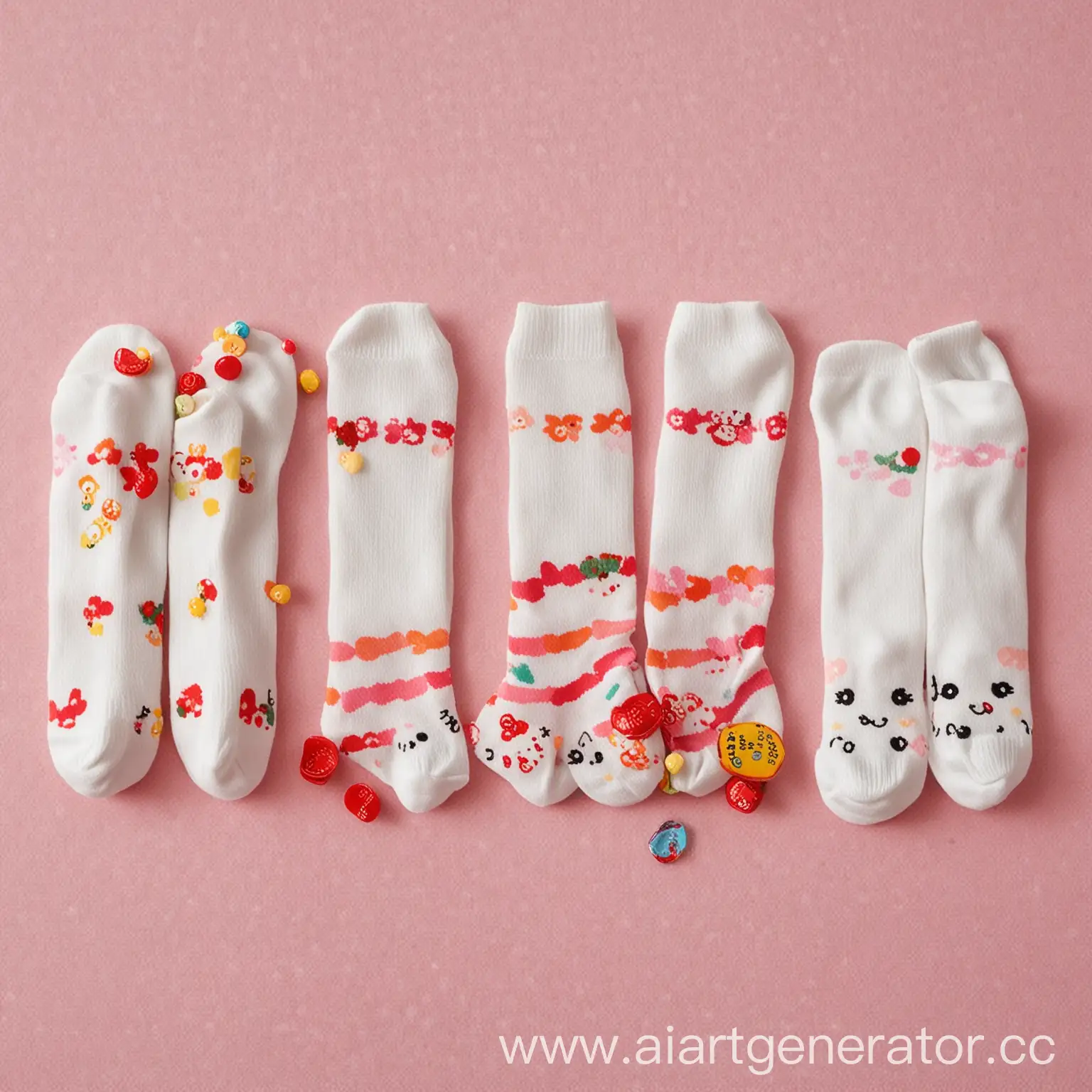 Playful-Composition-with-Hello-Kitty-Socks-Chupa-Chups-Candy-and-Toy-Horse