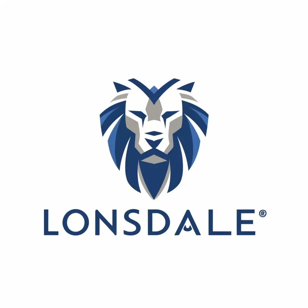 LOGO-Design-For-Lonsdale-Majestic-Blue-Lion-Emblem-on-Clean-Background