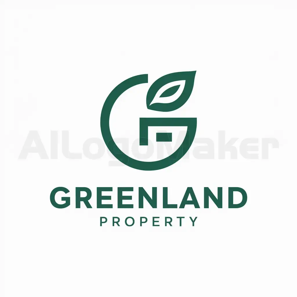 a logo design,with the text "Greenland Property", main symbol:g make abastrat logo,Moderate,be used in 0 industry,clear background