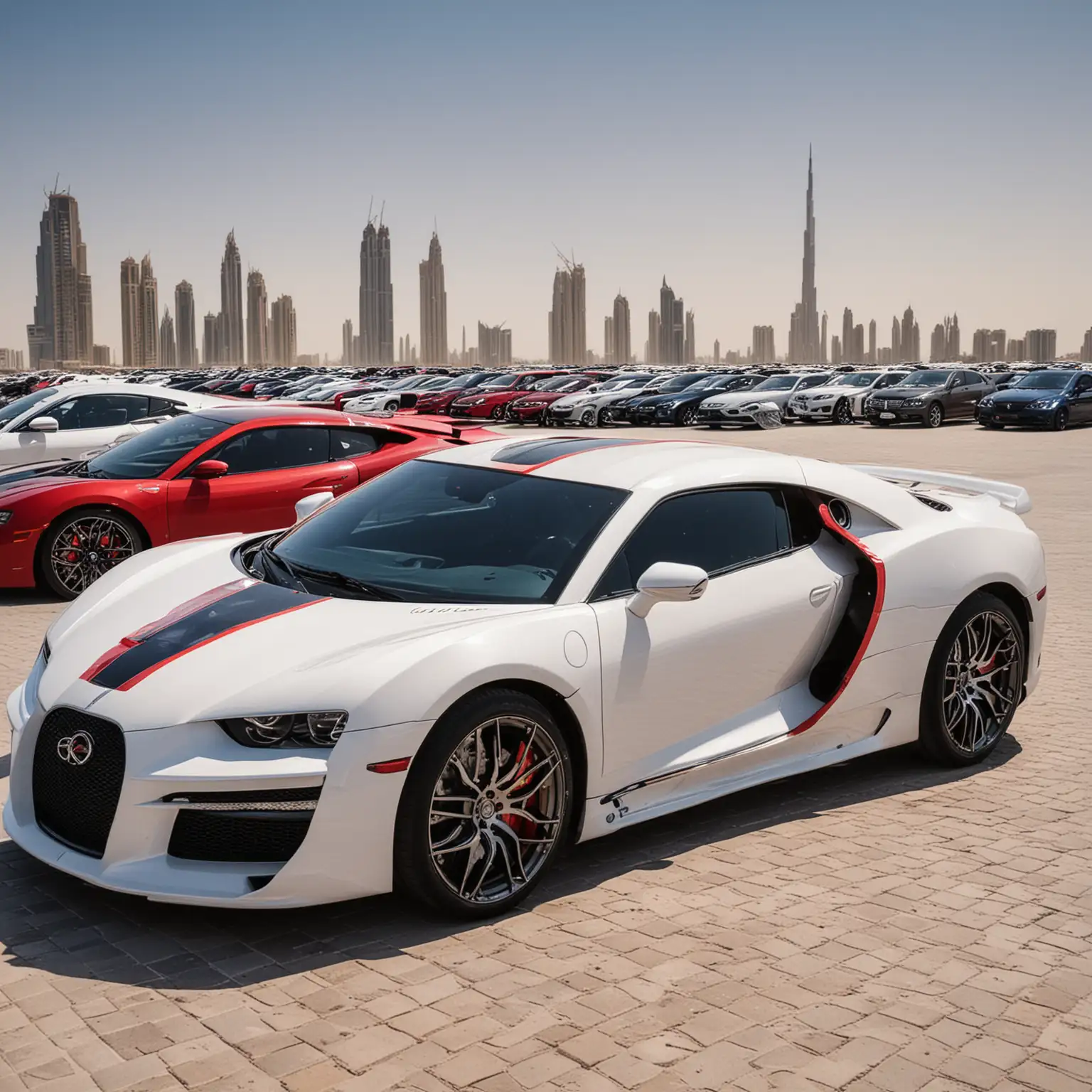 Luxury Cars Driving through the Urban Landscapes of UAE