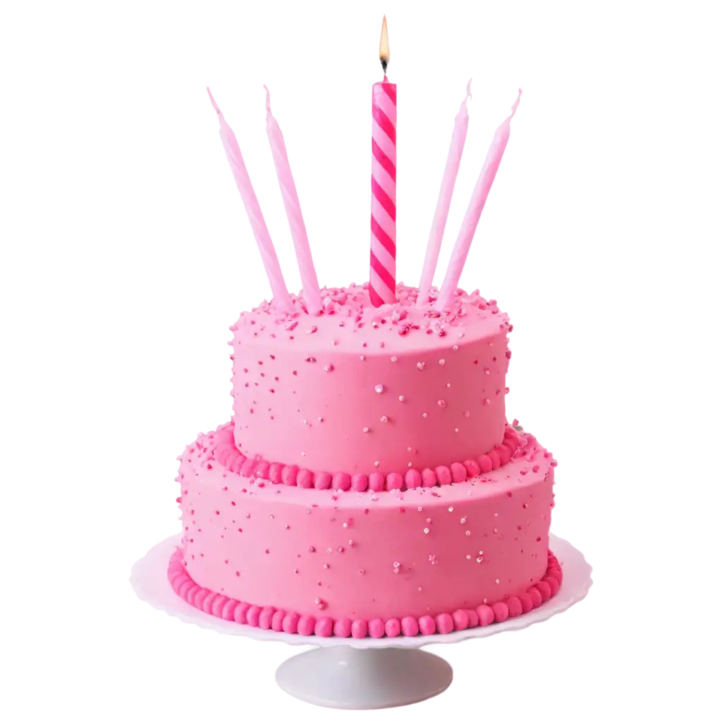 Exquisite-Pink-Birthday-Cake-PNG-Image-Enhancing-Celebrations-with-HighQuality-Visuals