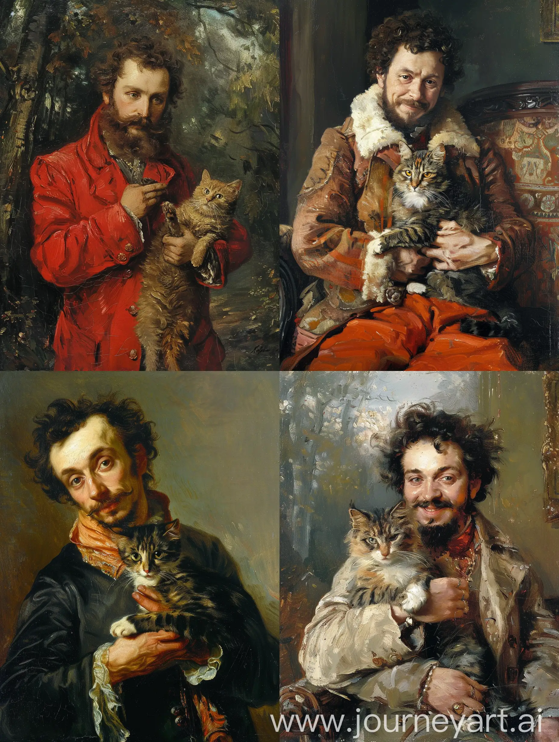 Pushkin with a cat