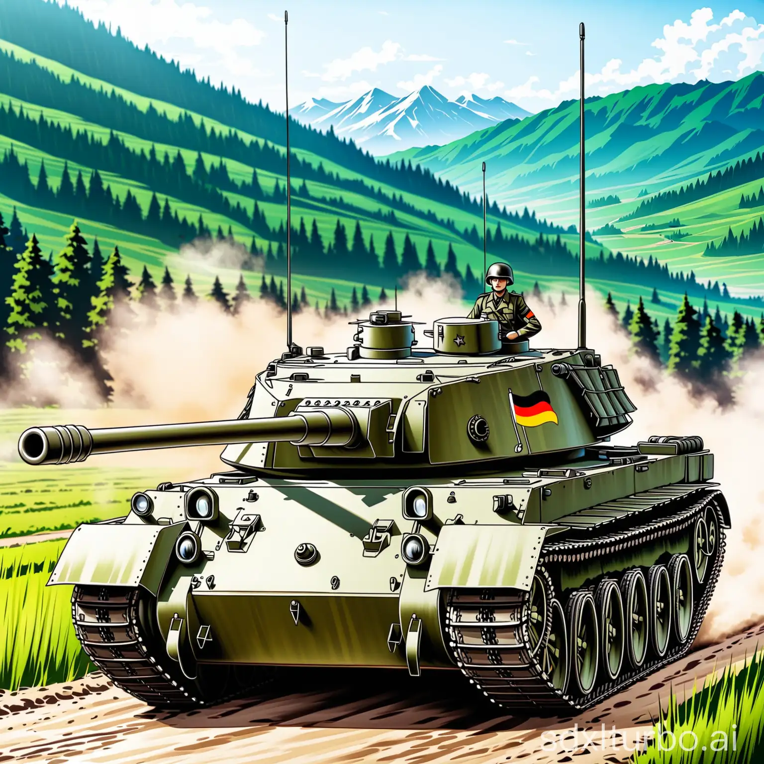 German-Tank-in-Combat-Action
