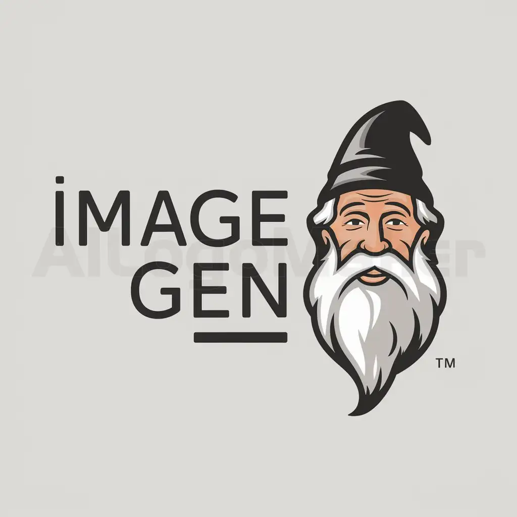 a logo design,with the text "Image Gen", main symbol:old man,Moderate,clear background