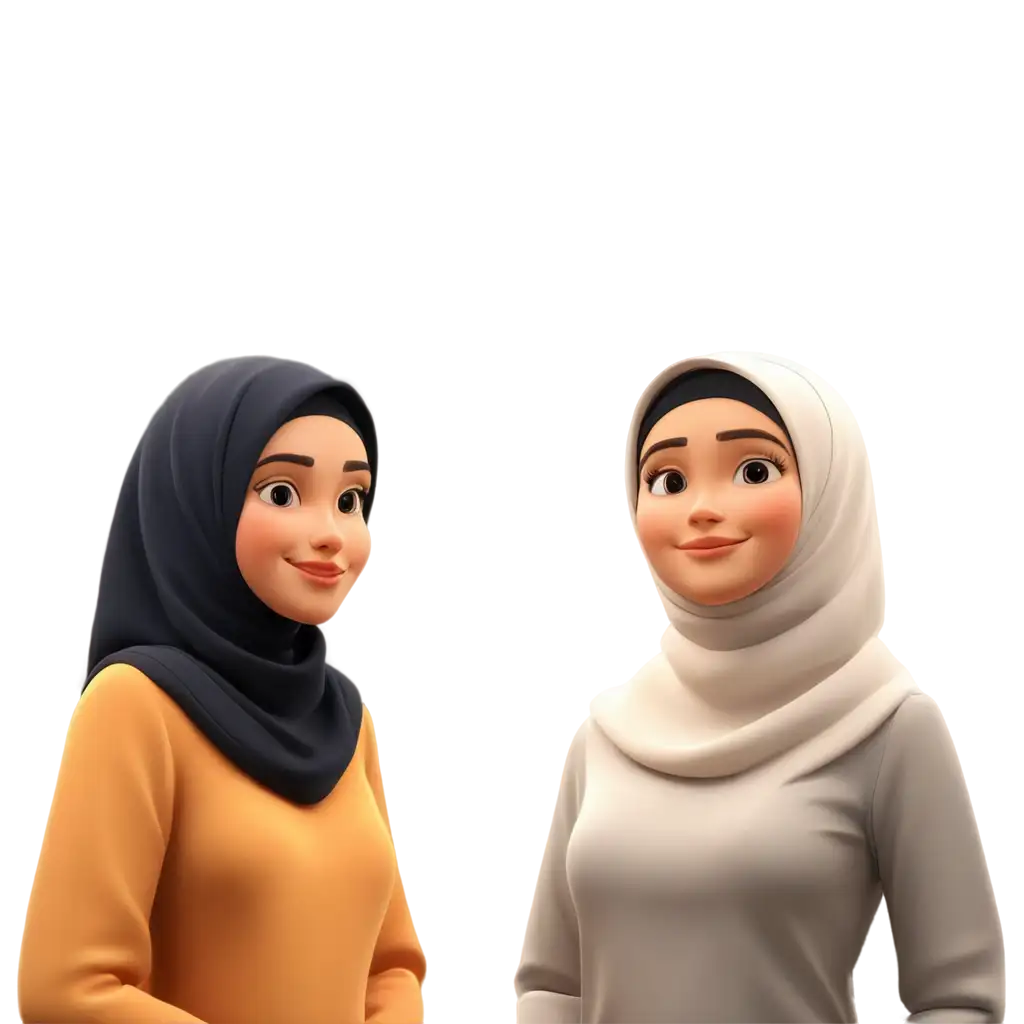 gambar animasi kartun muslimah berseragam sekolah