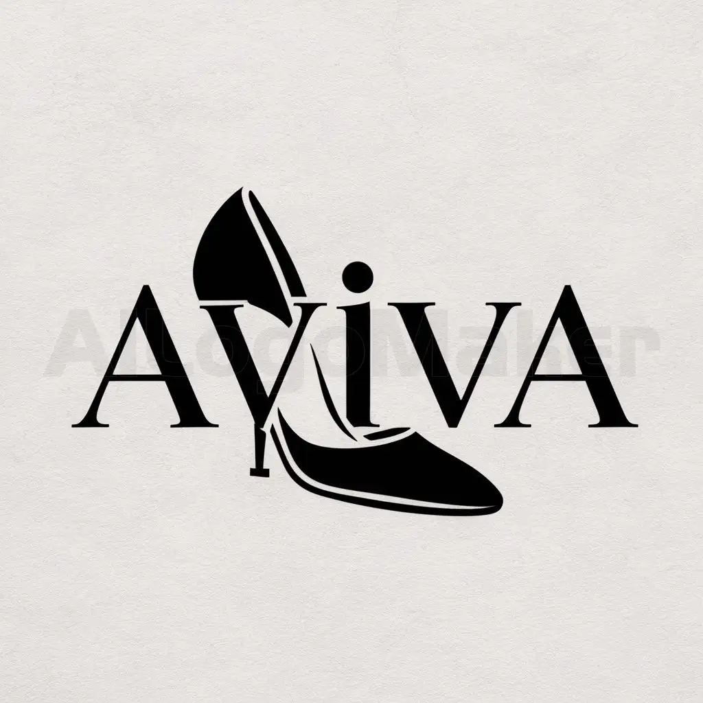a logo design,with the text "aviva", main symbol:women shoes,Moderate,clear background