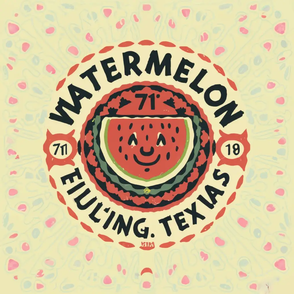 a logo design,with the text "2024 or 71st Annual
Watermelon Thump
Luling, Texas", main symbol:an eye-catching, vibrant design t-shirt for our upcoming festival. 

Key Requirements: 
- The design should be bold and colorful, in line with the festival's theme and target audience ( Adults, Teenagers, Families ). 
- It should ideally incorporate watermelon and maybe some festival elements in a creative and visually appealing way. 
- The design must be suitable for a t-shirt, so should be simple enough for screen printing, but also unique enough to stand out in a crowd.
,Minimalistic,be used in Events industry,clear background