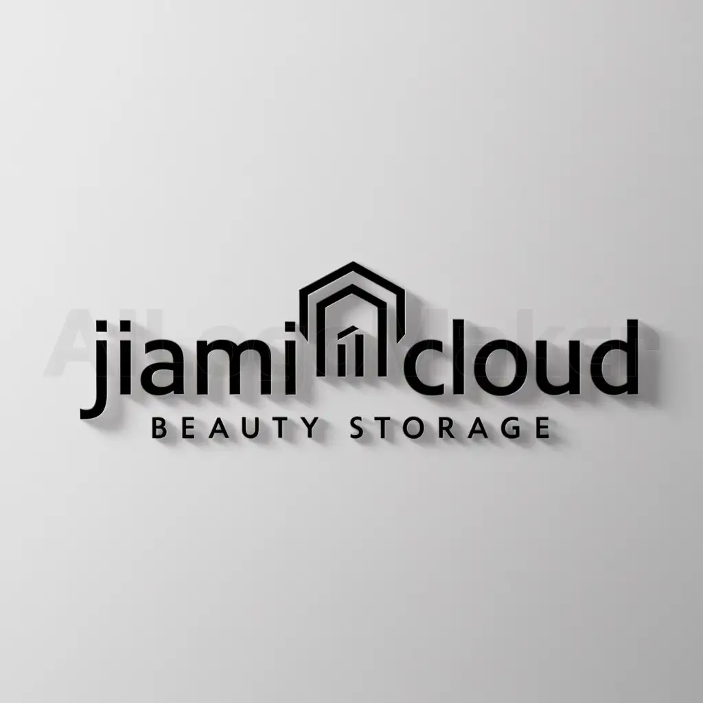 LOGO-Design-For-Jiami-Cloud-Storage-Minimalistic-Warehouse-Symbol-for-Beauty-Spa-Industry