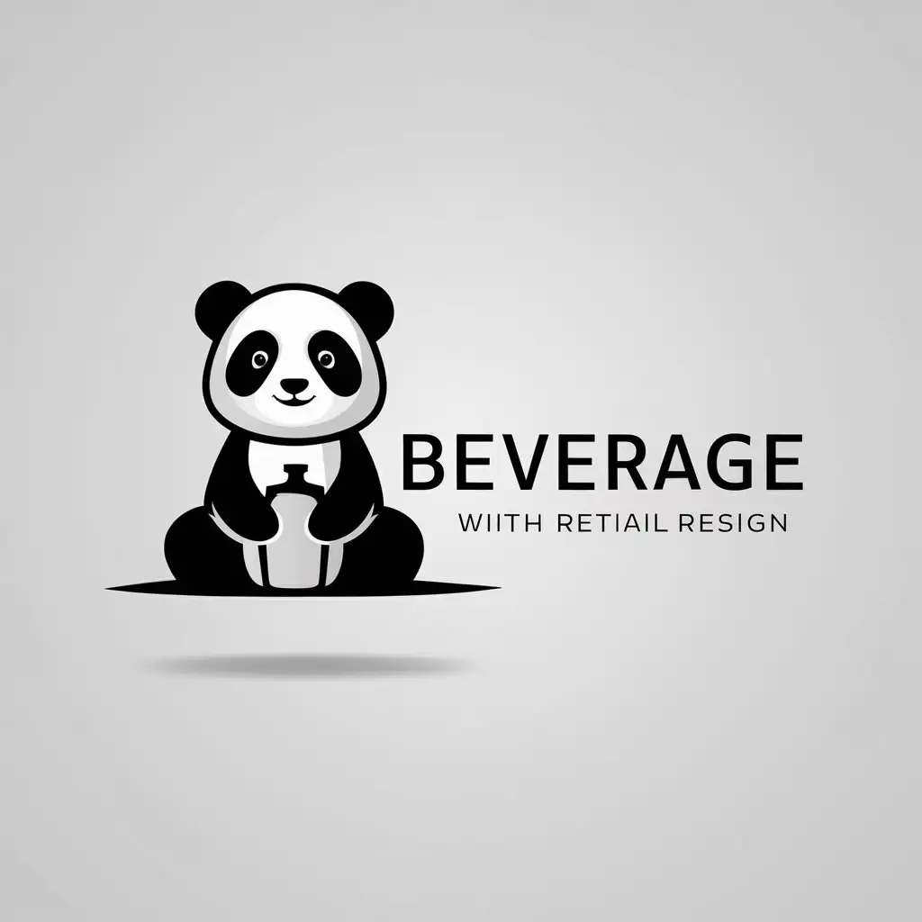 a logo design,with the text "beverage", main symbol:panda,Moderate,be used in Retail industry,clear background