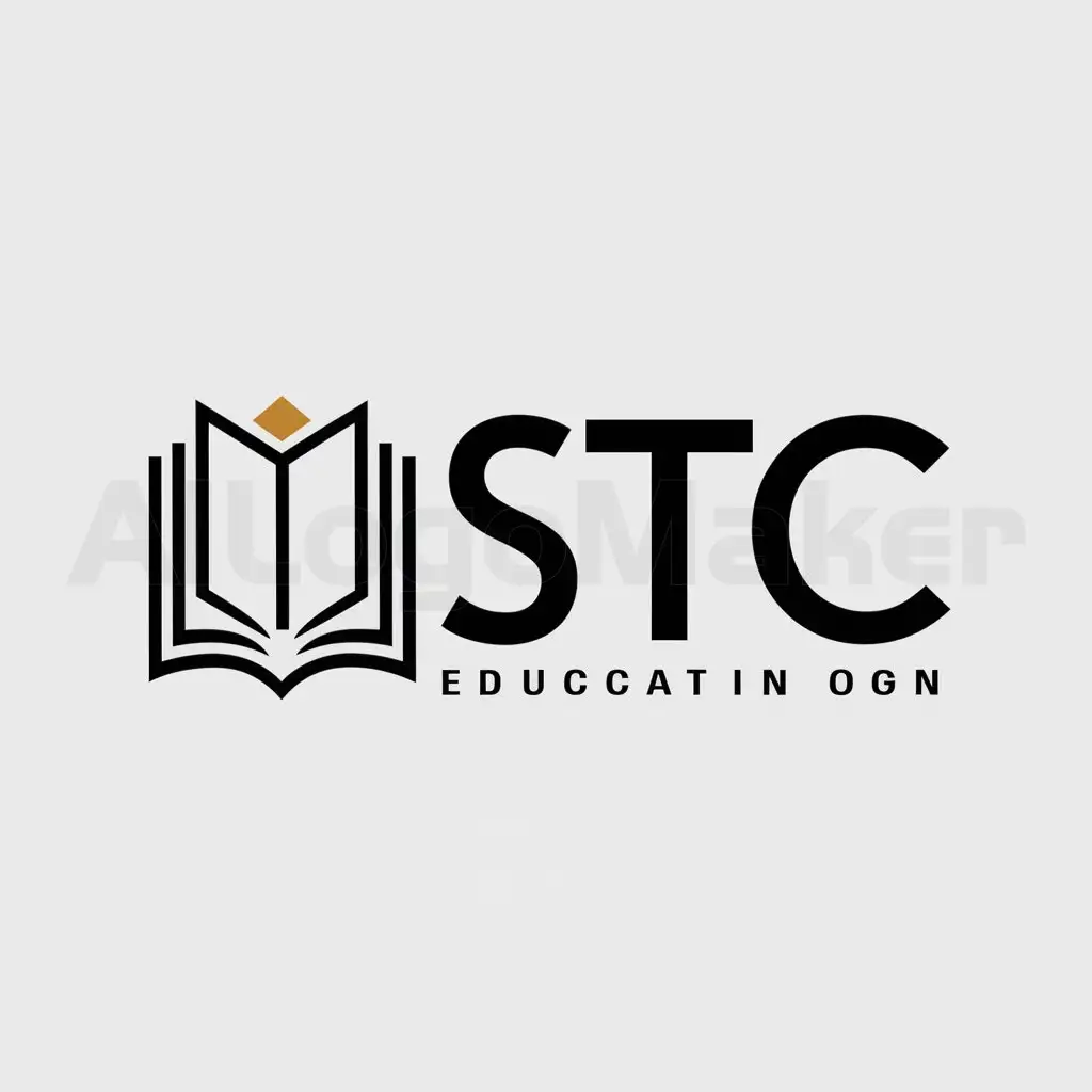a logo design,with the text "STC", main symbol:BOOK,Moderate,be used in Education industry,clear background