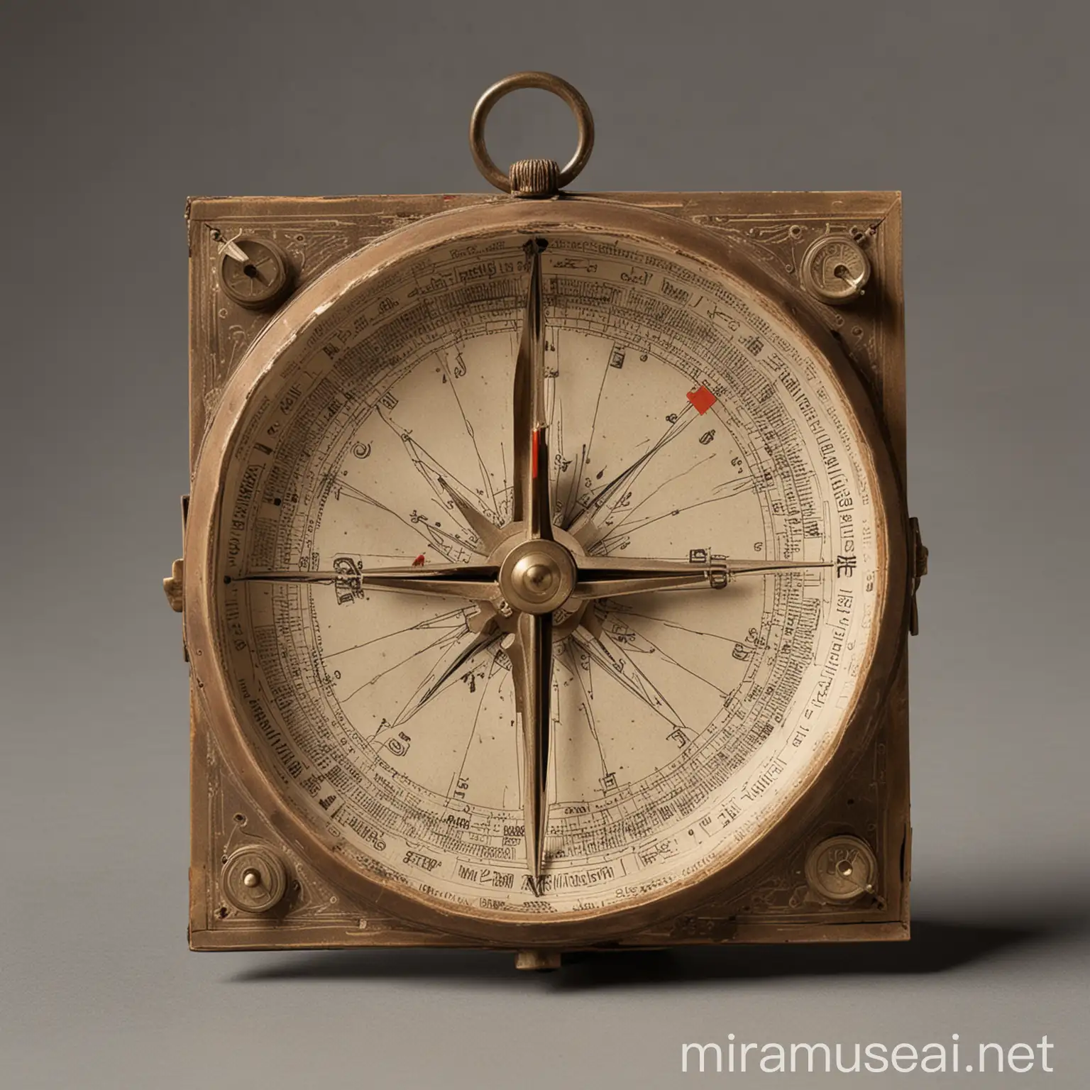 Vintage Front View of the First Invented Compass