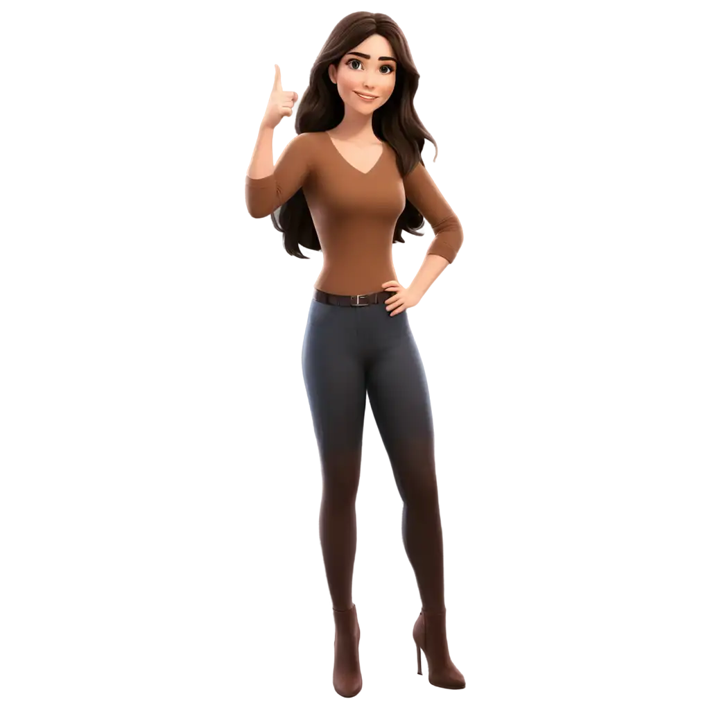 Stylish-Cartoon-Brunette-Nice-Woman-PNG-Enhancing-Online-Presence-with-HighQuality-Imagery