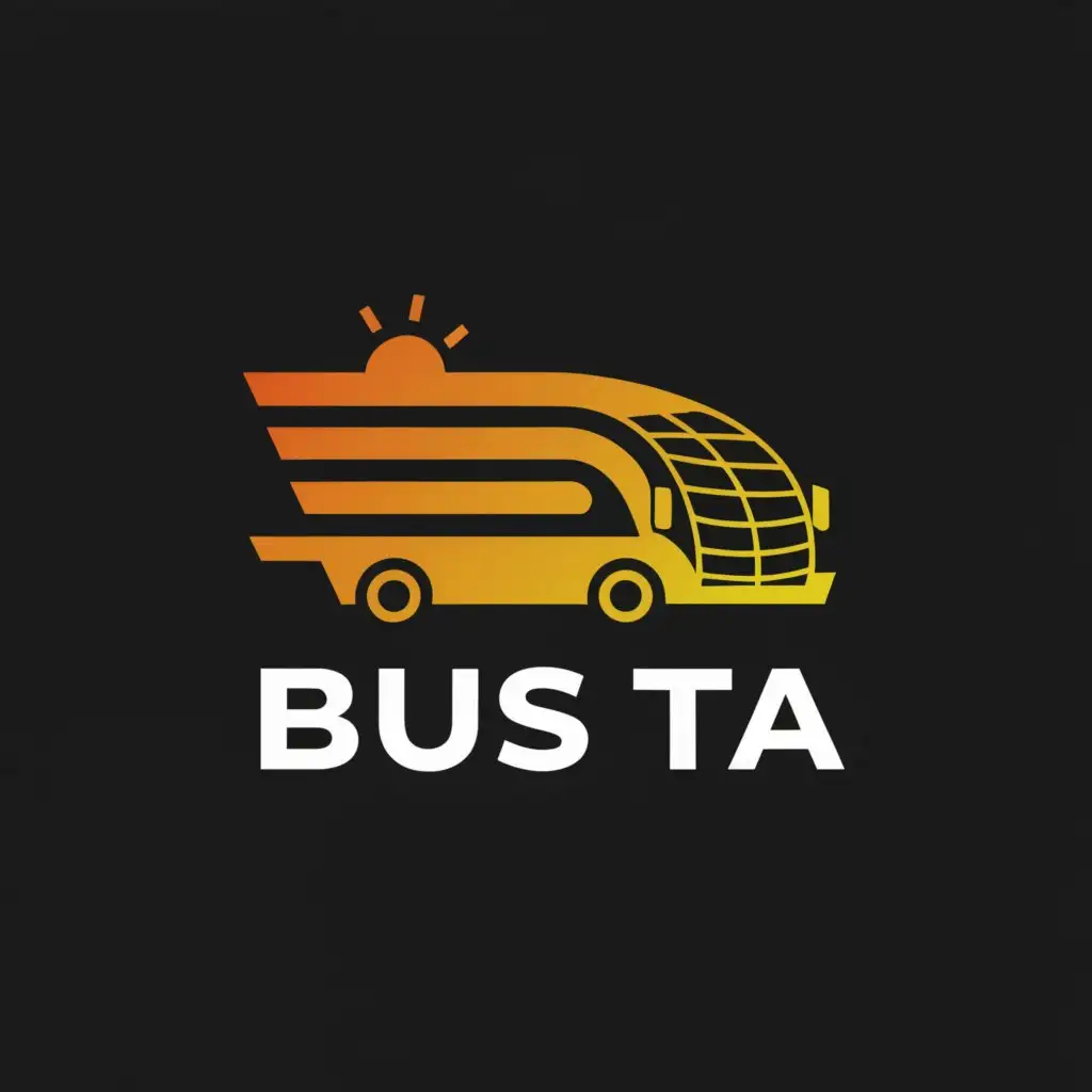 a logo design,with the text "Bus Ta", main symbol:Futuristic, elegant, solar powered, autonomous,Moderate,be used in Automotive industry,clear background